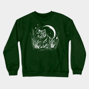 A tiger under the moonlight (white) Crewneck Sweatshirt